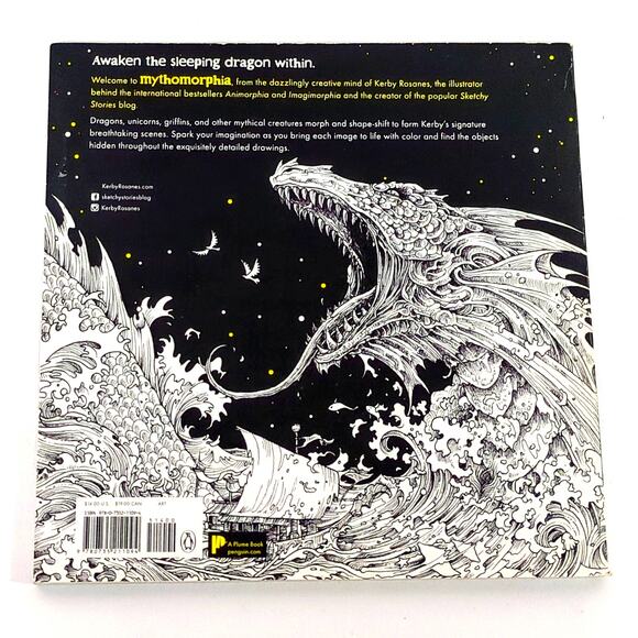 Mythomorphia Extreme Coloring Search Challenge Book Kerby Rosanes Uncolored 2017 - Picture 2 of 3